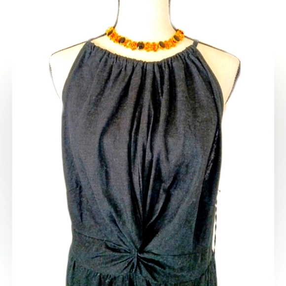 NWT Ava and Viv Black Linen Rayon Halter Women's Dress Size 1X - Picture 3 of 10